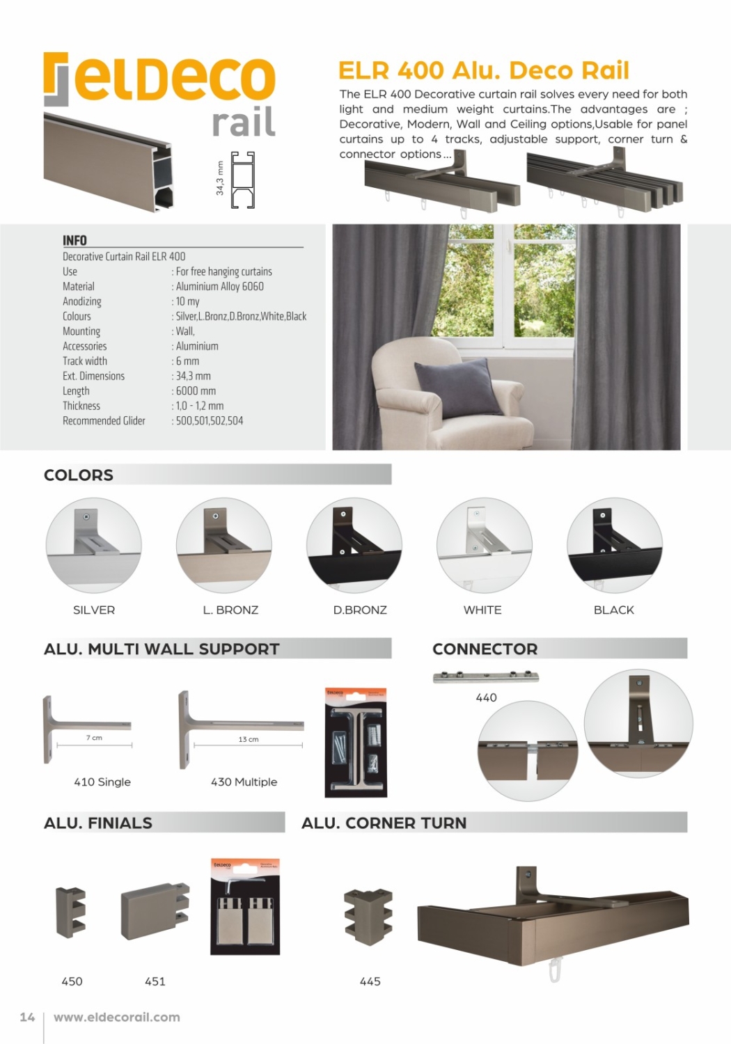 ELR 400 Aluminium Decorative Rail - eldecorail.com